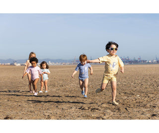 Tutete Camisola Proteção Solar Caranguejos Coral para criança 2-3 anos com FPS 50+