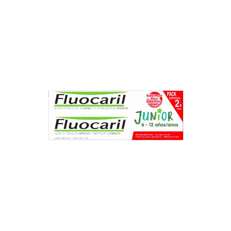 Fluocaril Junior Pasta Dentes Frutos Vermelhos 75ml Pack Duplo