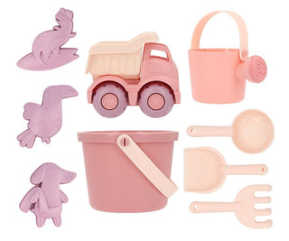 Tutete Set de Brinquedos de Praia Old Rose com camião, balde e moldes infantis