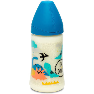 Suavinex Biberão SX Pro Silicone +3 meses 270 mL - Azul Dinossauros