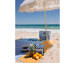 Tutete Manta Picnic Stripes Blues - Impermeável e Anti-Areia