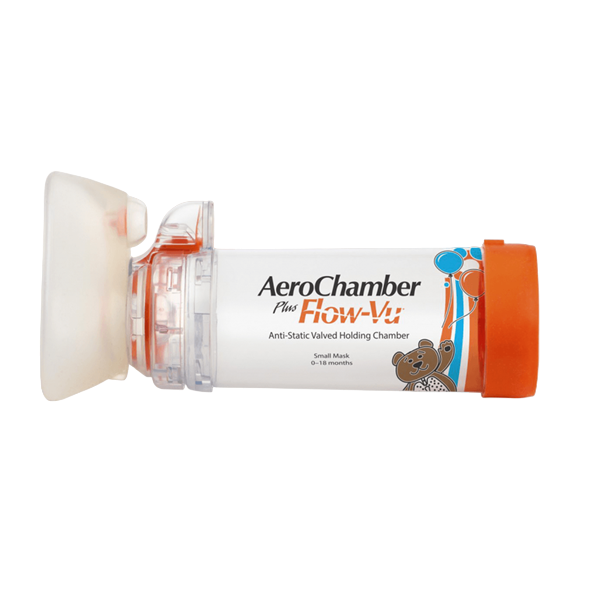 Aerochamber Plus Flow-Vu Máscara Pequena Laranja