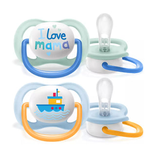 Philips Avent Chupeta 0-6 meses x2 - Ultra Air Happy Azul (I Love Mama)