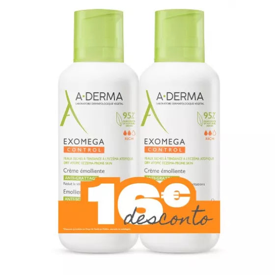 A-Derma Exomega Control Pack Creme Emoliente 2 x 400 mL