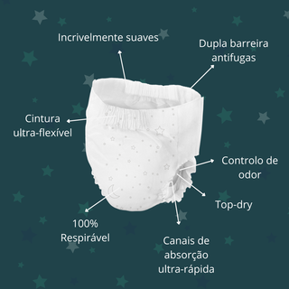 Bambo Nature Dreamy Fraldas Noturnas 8 a 15 anos x 10 Fraldas