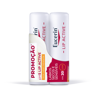 Eucerin pH5 Duo Pack Lip Active Stick Labial Hidratante SPF20 2x4,8g – Hidratação & Proteção Labial