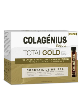 Colagenius Beauty Total Gold 14 Ampolas – Suplemento de Colagénio Marinho