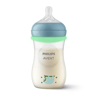 Philips Avent Biberão Natural Response Fluxo Médio (3 Gotas) 260 mL - Brilha no Escuro