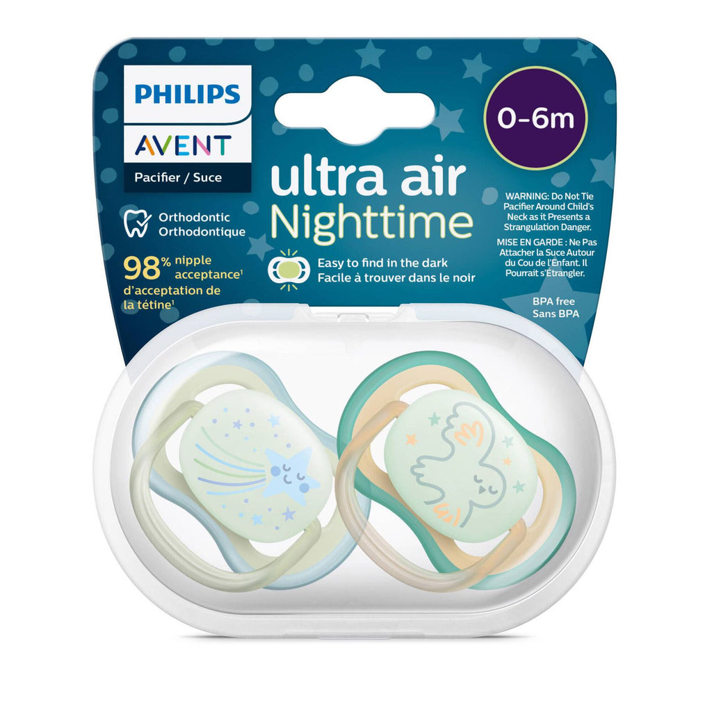 Philips Avent Chupeta Ultra Air Night 0-6 meses Azul x2