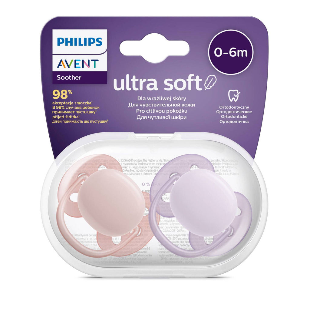 Philips Avent Chupetas Ultra Soft 0-6 meses Rosa e Lilás