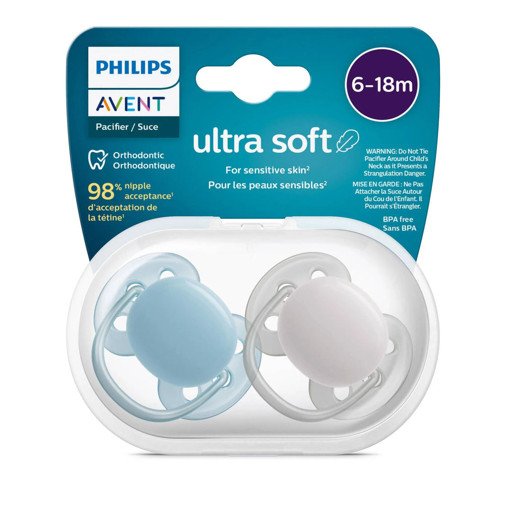 Philips Avent Chupetas Ultra Soft 6-18 meses Azul e Cinza
