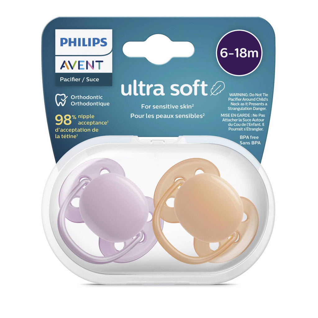 Philips Avent Chupetas Ultra Soft 6-18 meses Roxo e Laranja