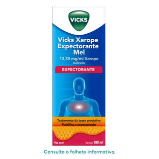 Vicks Xarope Expectorante Mel 180mL – Tosse Produtiva & Muco