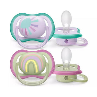 Philips Avent Chupeta 0-6 meses x2 - Ultra Air (Lilás e Verde Decorada)