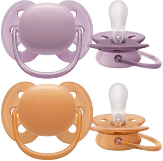 Philips Avent Chupeta 6-18 meses x2 - Ultra Soft (Roxo e Laranja)