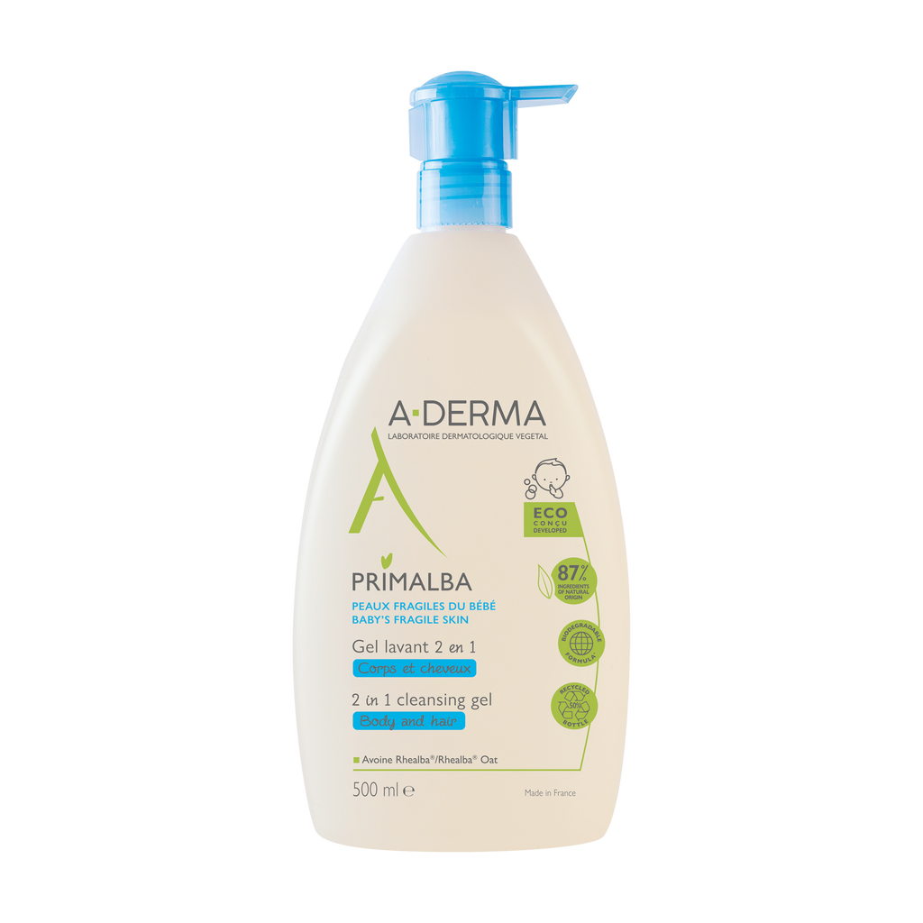 A-Derma Primalba Gel Lavante Corpo e Cabelo 500 mL