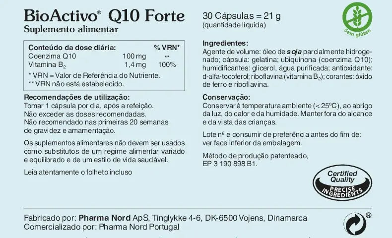 Bioactivo Q10 Forte (ubidecarenona) 90 Cápsulas