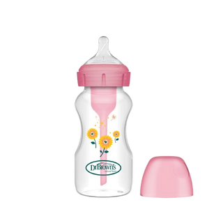 Dr Browns Biberão Anticólicas Boca Larga +0 meses 270 mL Rosa Decorado