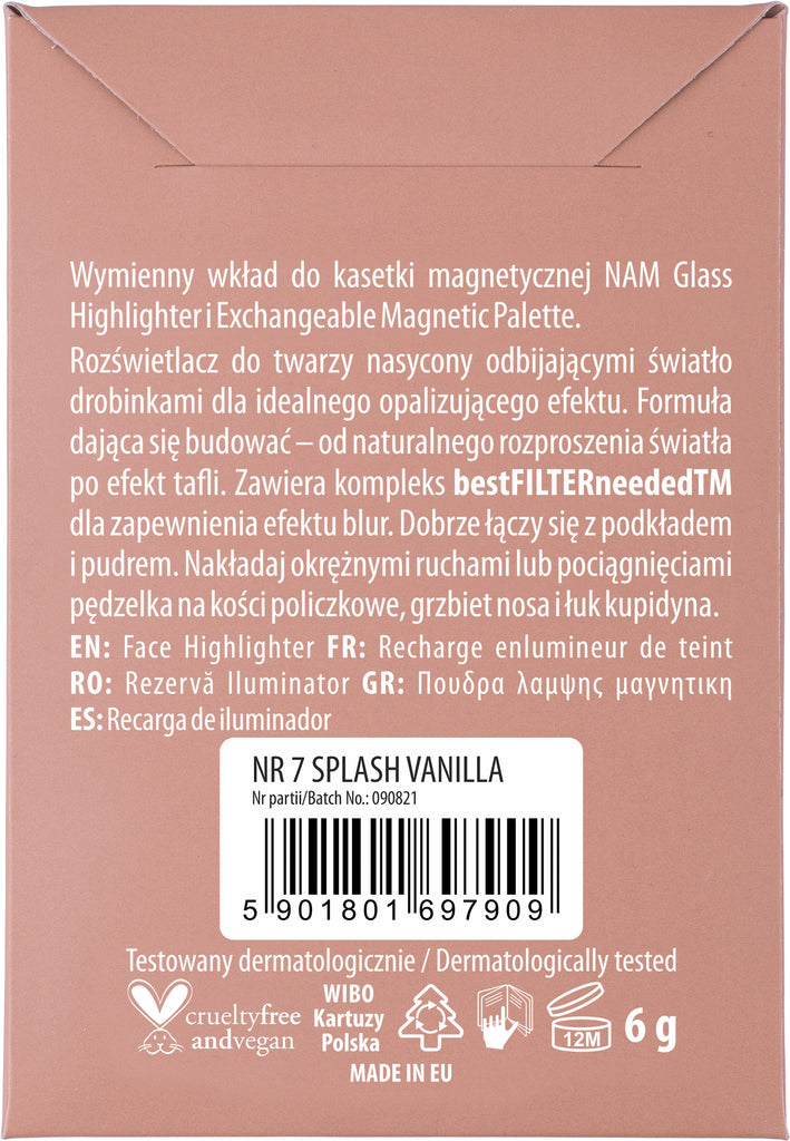 NAM Cosmetics Glass Highlighter Blister Splash Vanilla 07 6g