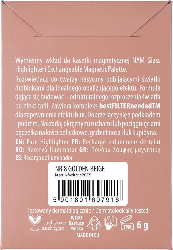 NAM Cosmetics Glass Highlighter Blister Golden Beige 08 6g