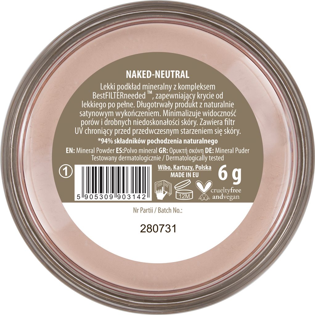 NAM Cosmetics Polvos Sueltos Minerales Desnudos 12g