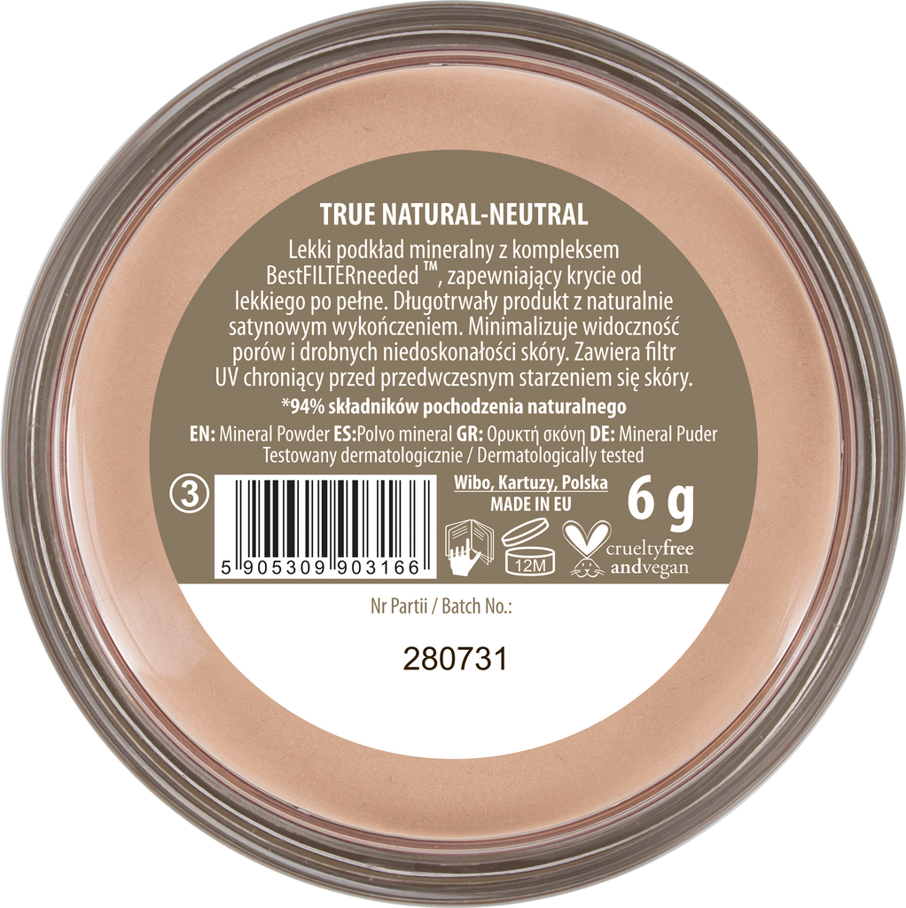 NAM Cosmetics Polvos Sueltos Minerales True Natural 12g