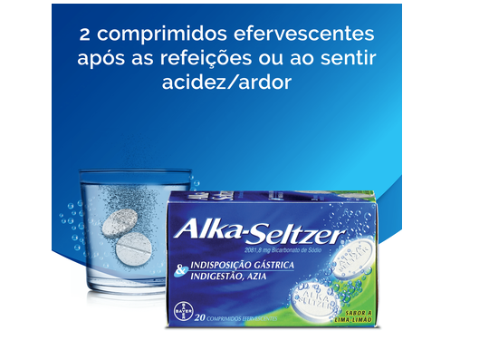 Alka-Seltzer, 2081,8 mg x 20 Comprimido Efervescente