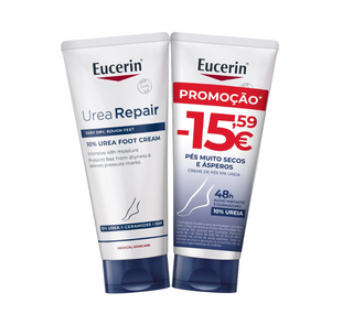 Eucerin Pack Duplo UreaRepair Creme de Pés 10% 2x100mL – Hidratação & Reparação
