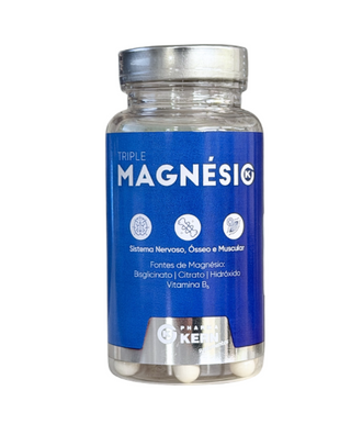 Pharmakern Triplo Magnésio 60 Cápsulas – Energia & Função Muscular