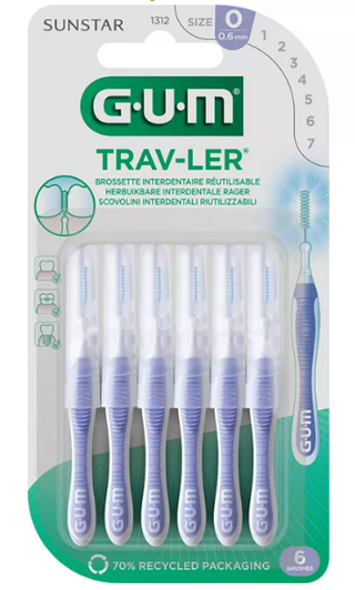 GUM Trav-Ler 1312 Escovilhão Interdentário 0,6mm - Placa & Espaços Interdentários (Copy)