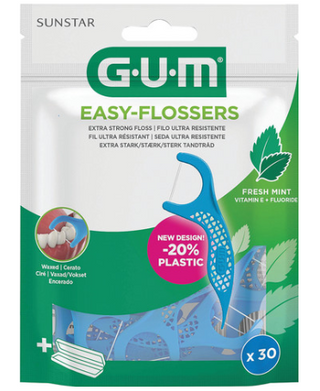 GUM Easy-Flossers Fio Dentário 30 Unidades - Placa & Limpeza Interdentária
