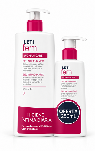 Letifem Woman Pack Gel Íntimo Diário 500mL + 250mL – Higiene & Conforto