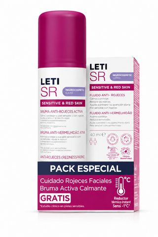 LetiSR Fluido Anti-Vermelhidão 40mL OFERTA Bruma 75mL – Pele Sensível & Rosácea