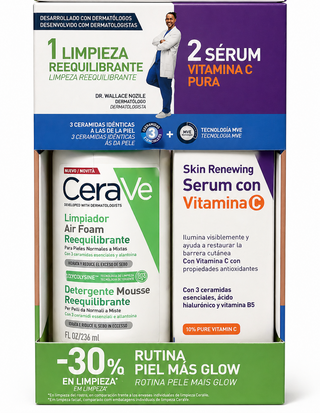 CeraVe Rotina Glow – Limpeza & Sérum