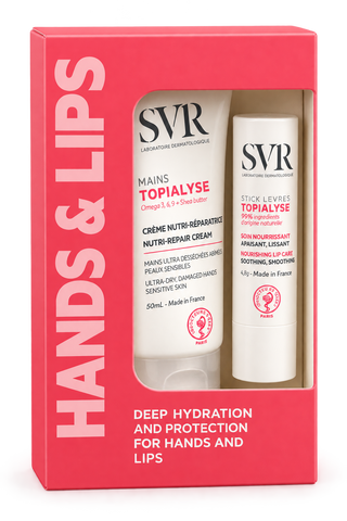 SVR Topialyse Creme de Mãos 50ml + Stick Labial 4.8g – Pack Hidratante
