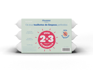 Mustela Bebe Toalhitas sem Perfume 3 x 60 Unidades