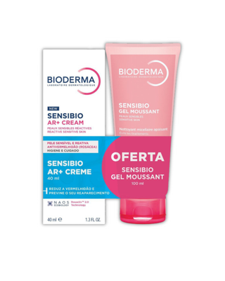 Bioderma Pack Sensibio AR+ 40mL + Sensibio Gel Moussant 100mL - Rotina Anti-Vermelhidão