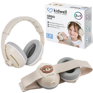 Kidwell Orso Fones Cancelamento de Ruído 2 em 1 - Bege