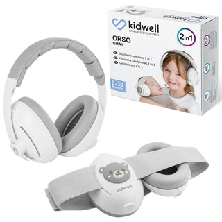 Kidwell Orso Fones Cancelamento de Ruído 2 em 1 - Cinza