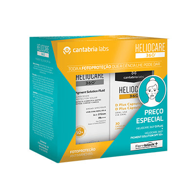 Heliocare 360 Pack Pigment Solution Fluido SPF50+ 50 mL + Heliocare D Plus 30 cápsulas