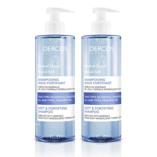 Vichy Dercos Pack Champô Mineral Soft Fortificante 2x400mL – Força & Brilho Diário