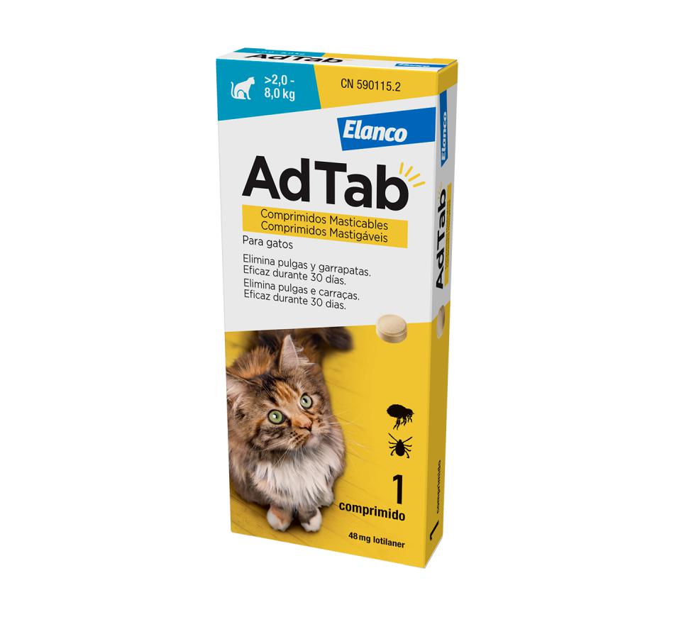 AdTAb Comprimidos Mastigáveis, Gato (2-8 kg), 1UN