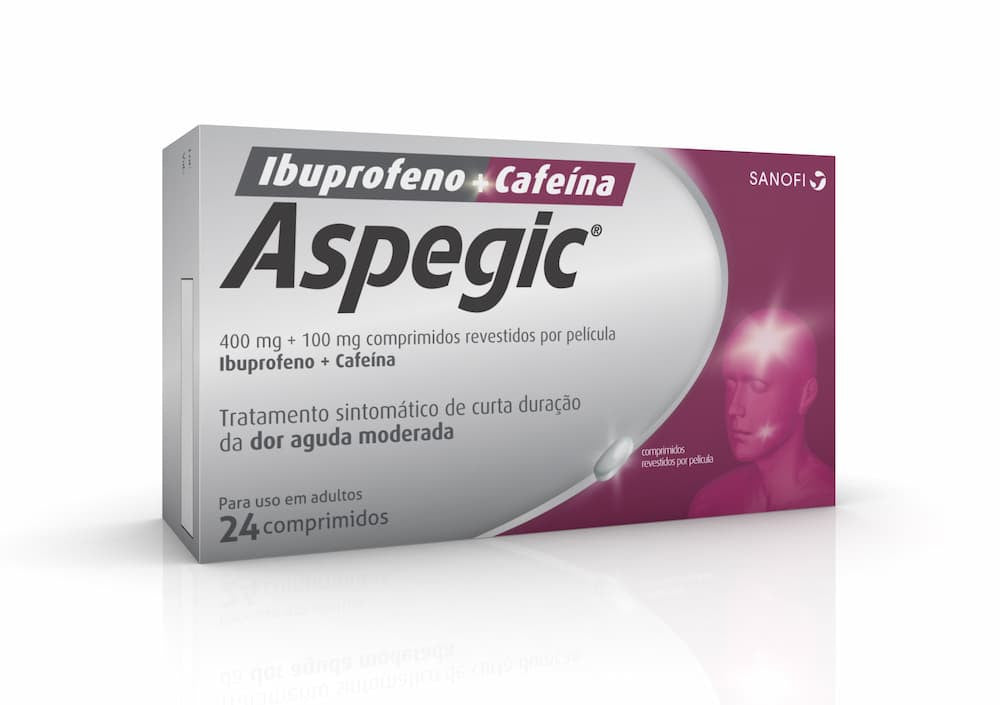 Ibuprofeno+Cafeína Aspegic 400mg+100mg 24 Comprimidos