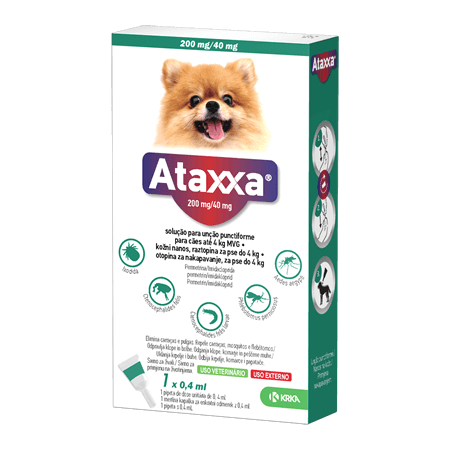 Ataxxa 200/40mg Cão -4kg 1 Pipeta