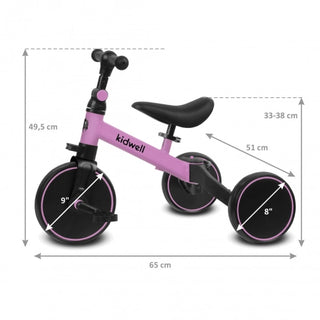 Kidwell PICO Bicicleta 3 em 1 Pink Tulip