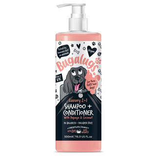 Bugalugs Luxury 2 em 1 Champô & Condicionador Cão 250mL – Limpeza & Nutrição