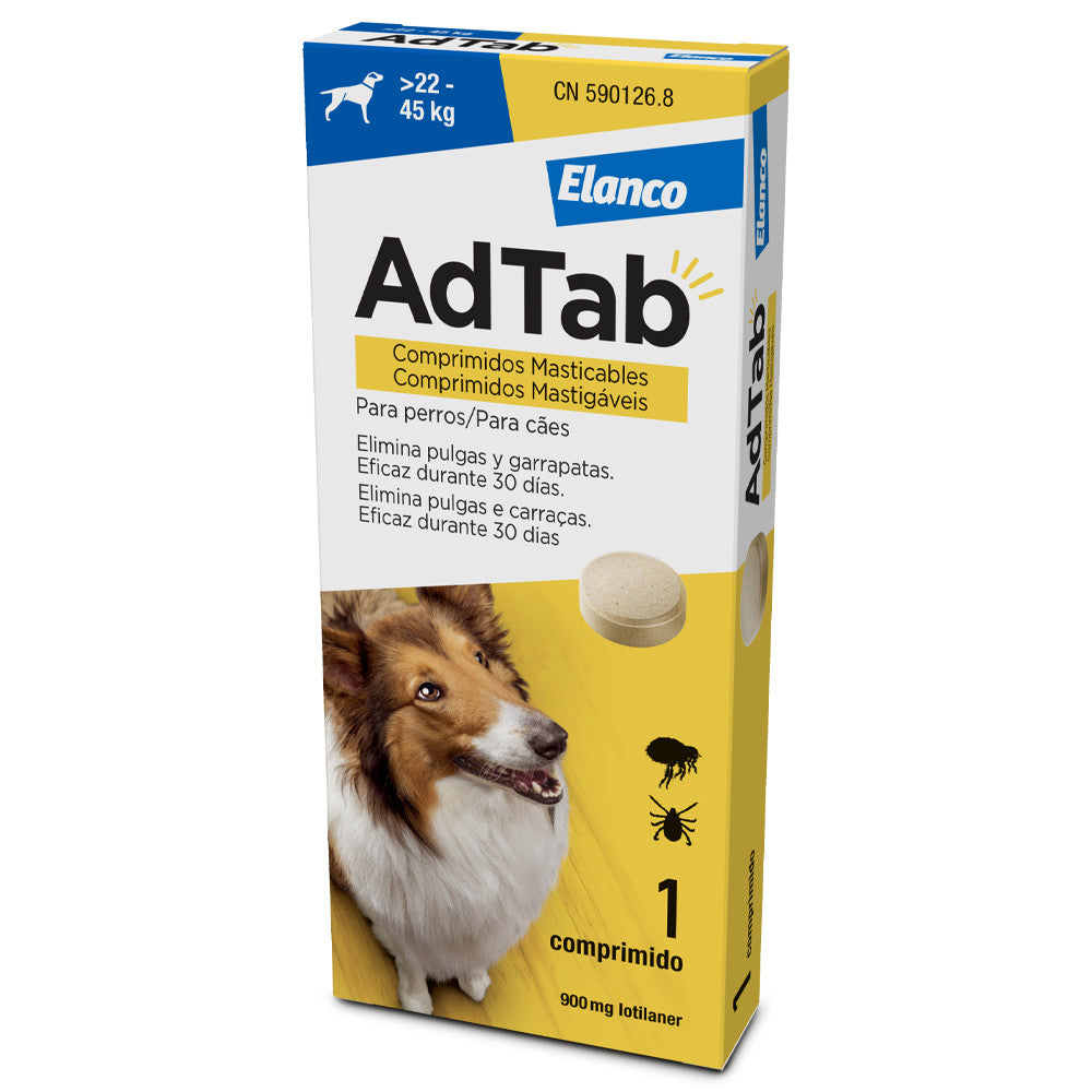 AdTAb Comprimidos Mastigáveis, Cão (22-45 kg), 1UN