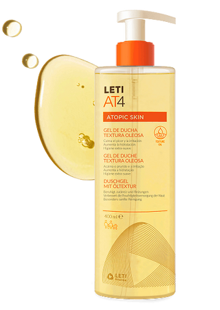 Leti AT4 Gel de Banho Textura Oleosa 400ml - Limpa e Alivia a Pele Atópica