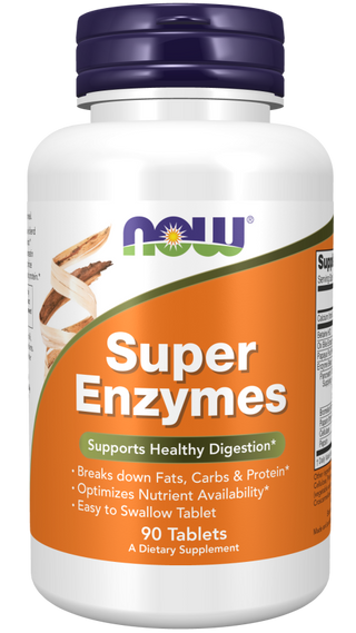 NOW Super Enzymes x 90 Comprimidos - Complexo de Enzimas Digestivas