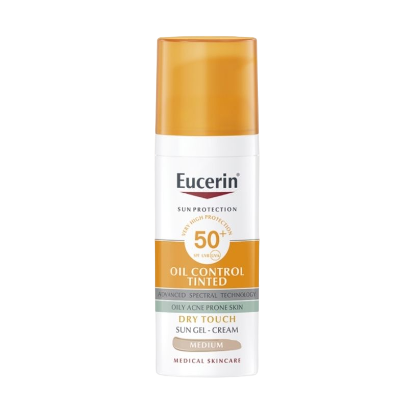 Eucerin Sun Gel-Creme Toque Seco SPF50+ Cor Média 50mL
